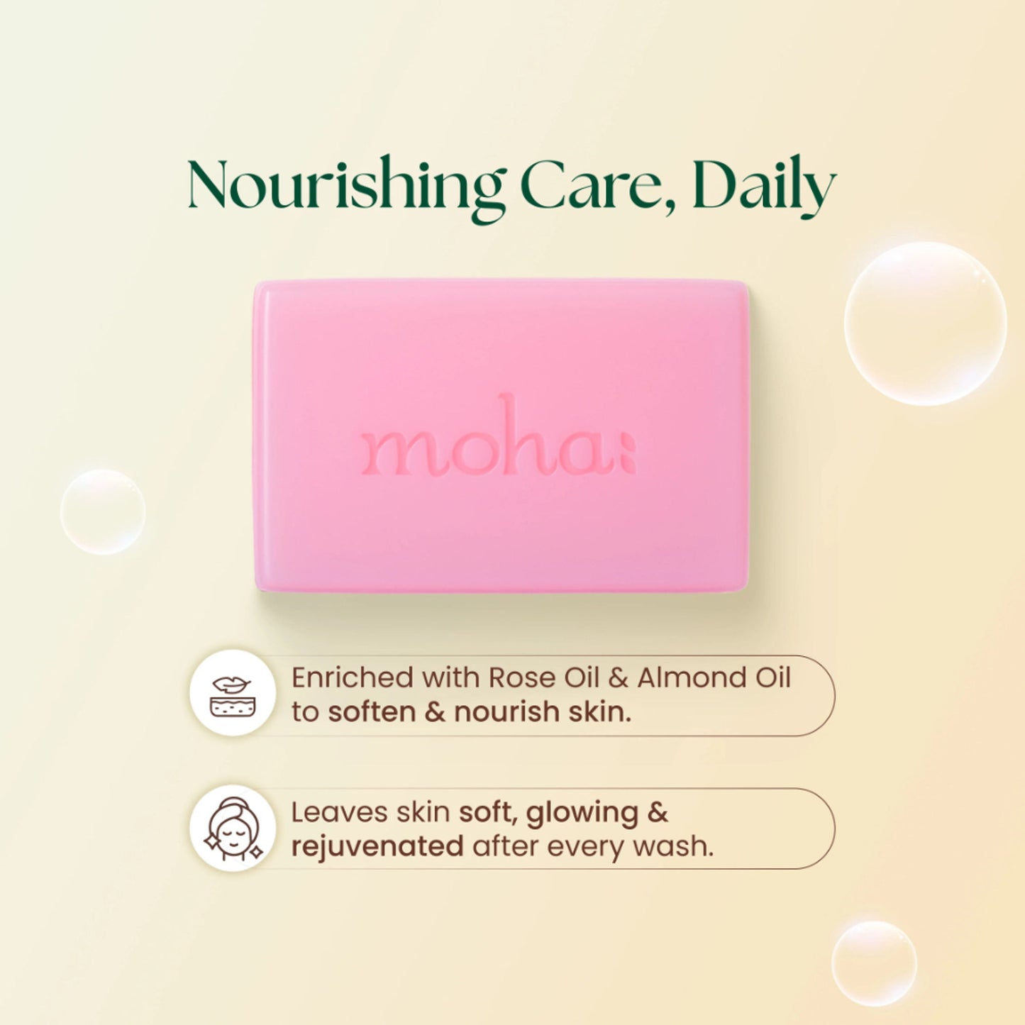 Moha Rose & Almond Soap Nourishing Soap For Soft Radiant Skin