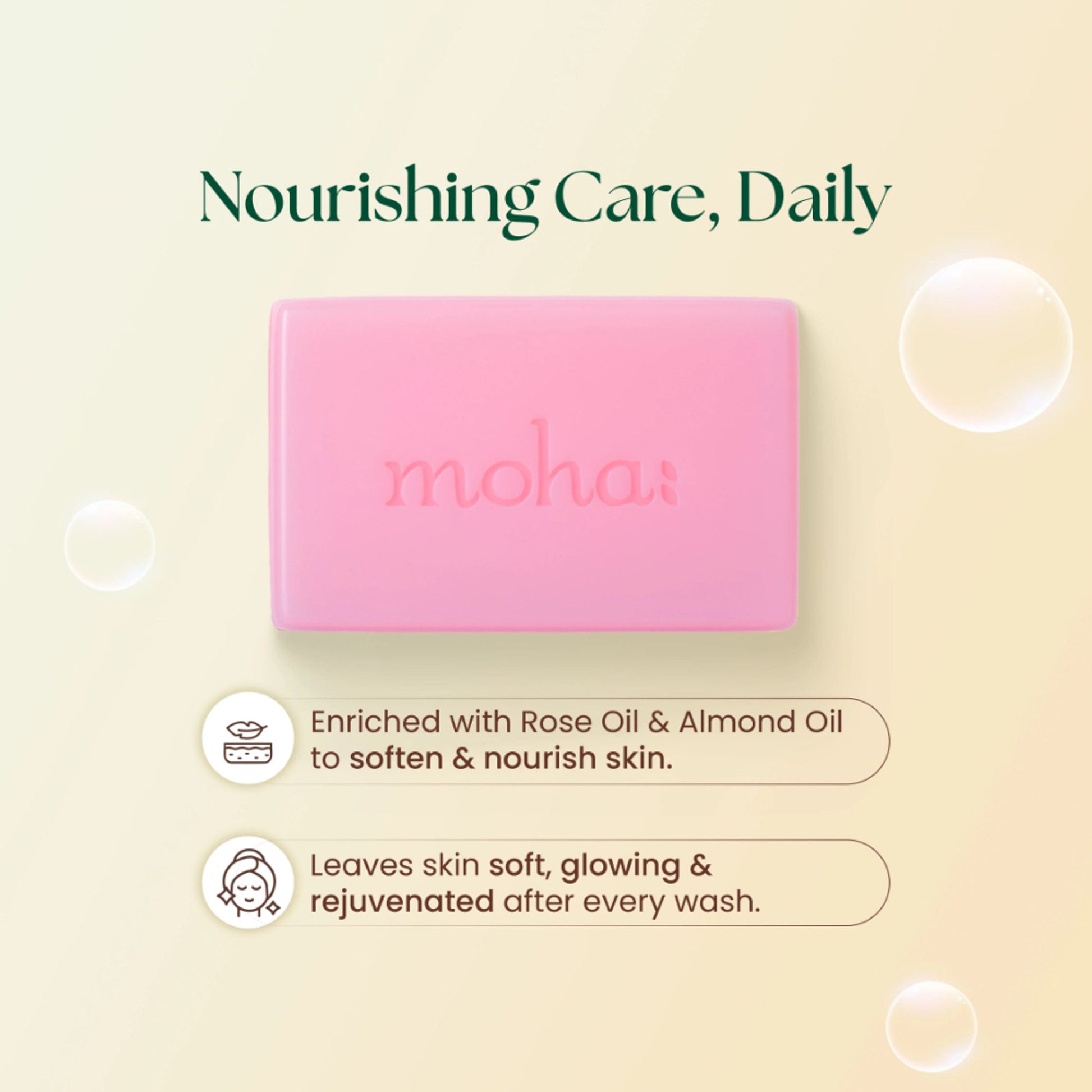 Moha Rose & Almond Soap Nourishing Soap For Soft Radiant Skin