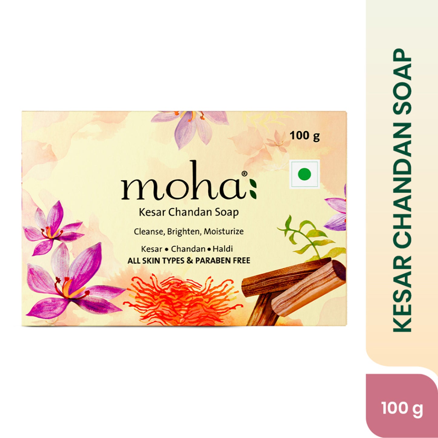 Moha Kesar Chandan Soap Saffron And Sandalwood Soap For Radiant Smooth Skin