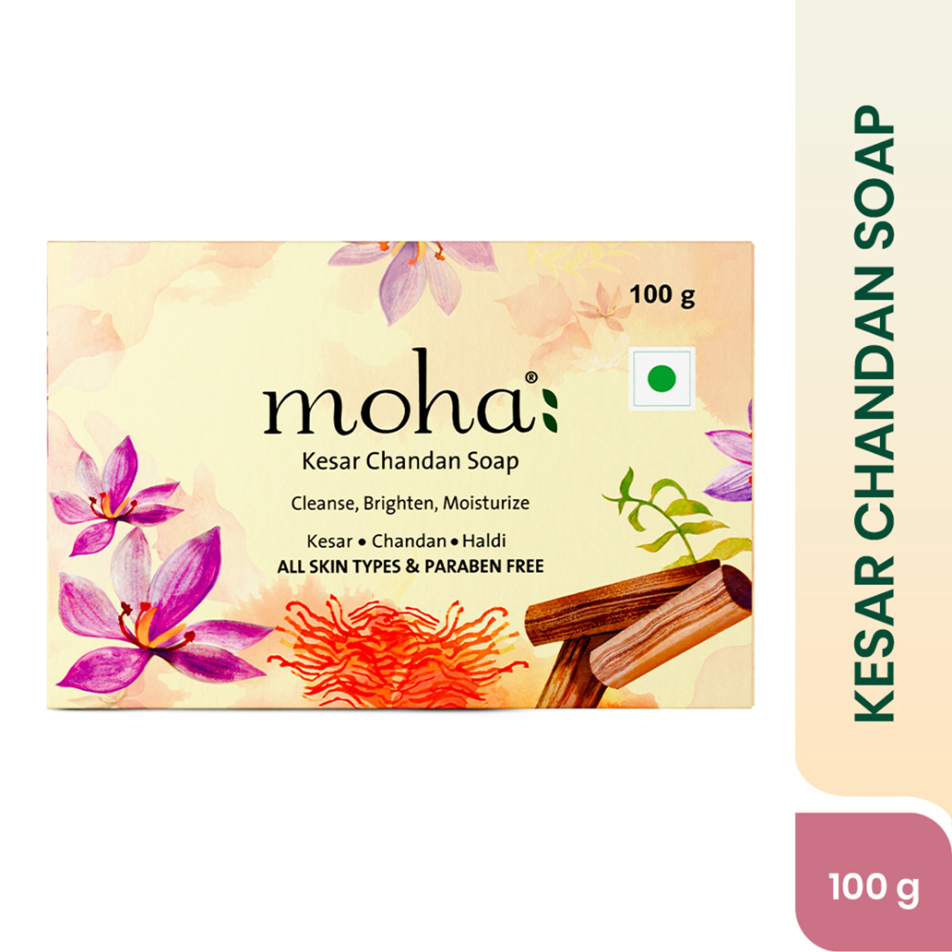 Moha Kesar Chandan Soap Saffron And Sandalwood Soap For Radiant Smooth Skin
