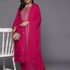 Dhiyona IE Women Ethnic Motifs Yoke Design Regular Sequinned Kurta with Trousers & Dupatta
