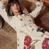 Dhiyona IE Women Floral Printed Regular Beads and Stones Pure Cotton Kurta with Trousers