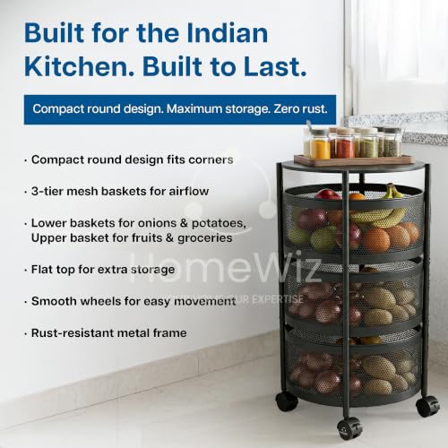 HomeWiz Round Kitchen Rack 3- Layer