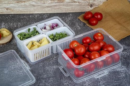 HomeWiz Fridge Storage Containers 2000ml 4-Grid
