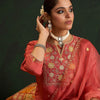 Indyancart IE Women Floral Embroidered Regular Sequinned Kurta with Trousers & With Dupatta