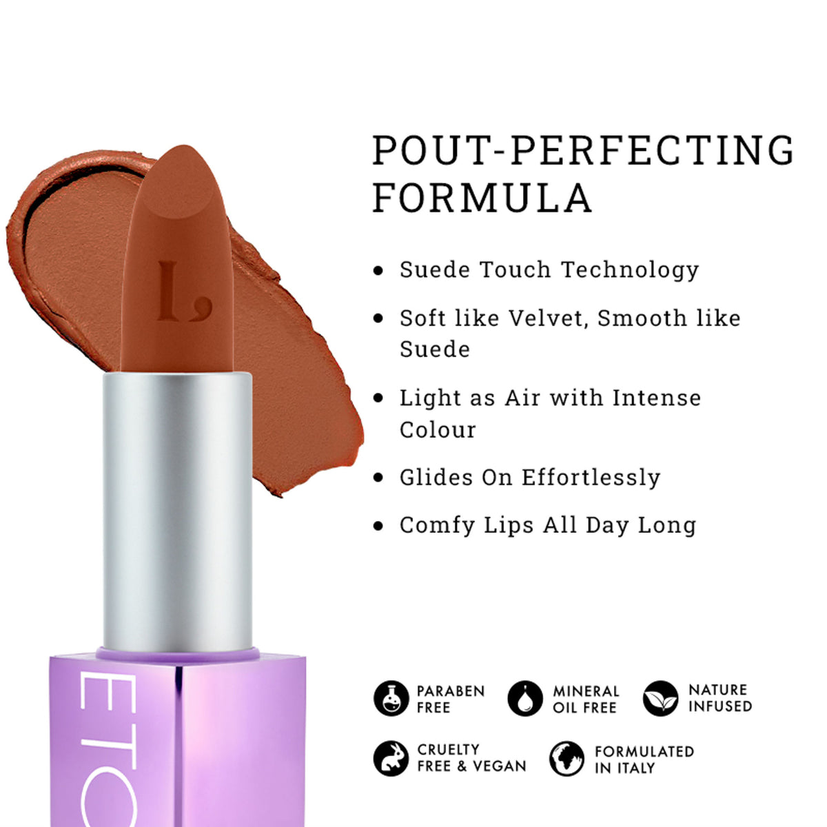 LOVETC High Definition matte lipstick in vibrant shade, transfer-proof and non-drying, perfect for a girls' day out.