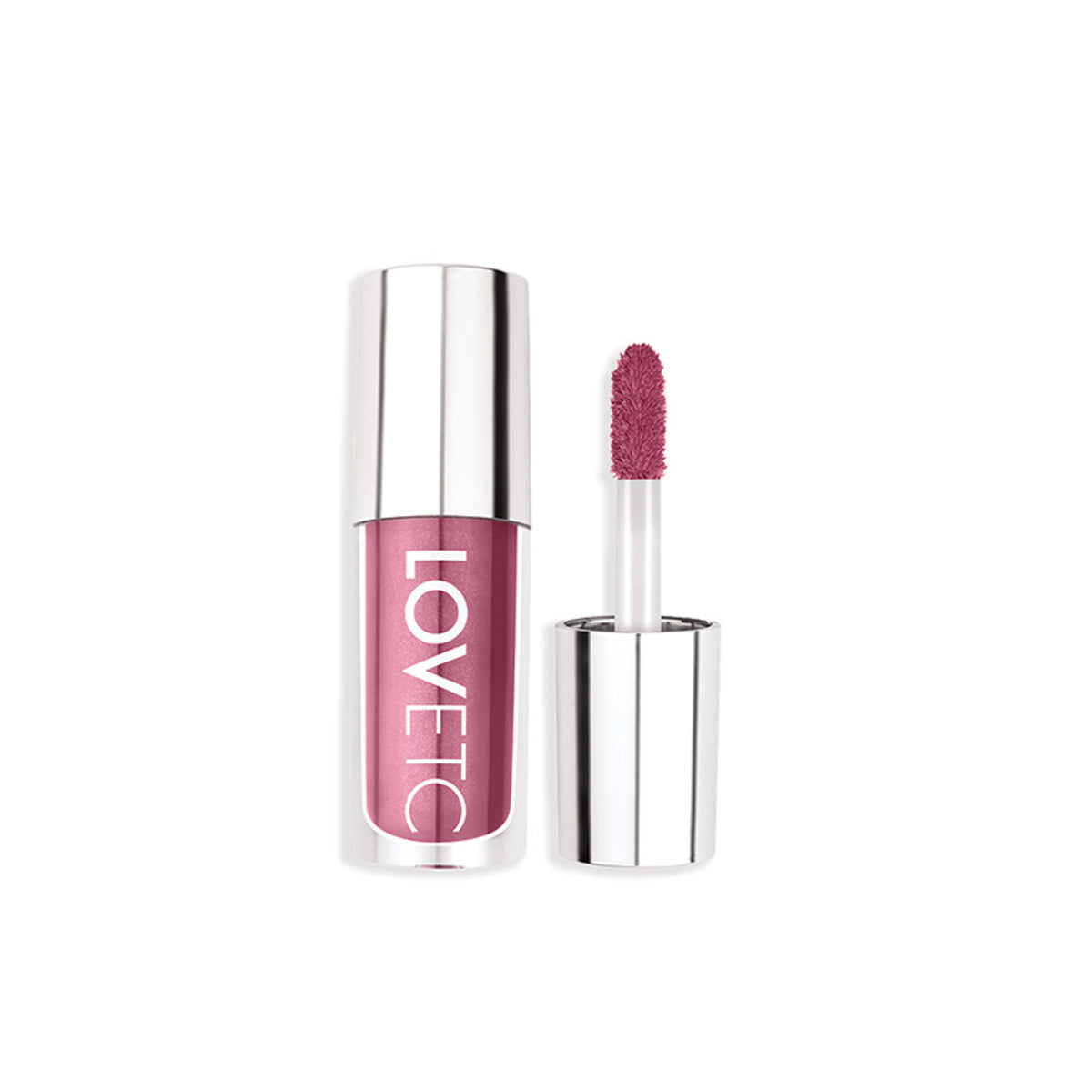 LOVETC High Glaze Tinted Lip Gloss in Barely Blushing with mirror shine, non-sticky formula, hyaluronic acid for smooth lips.