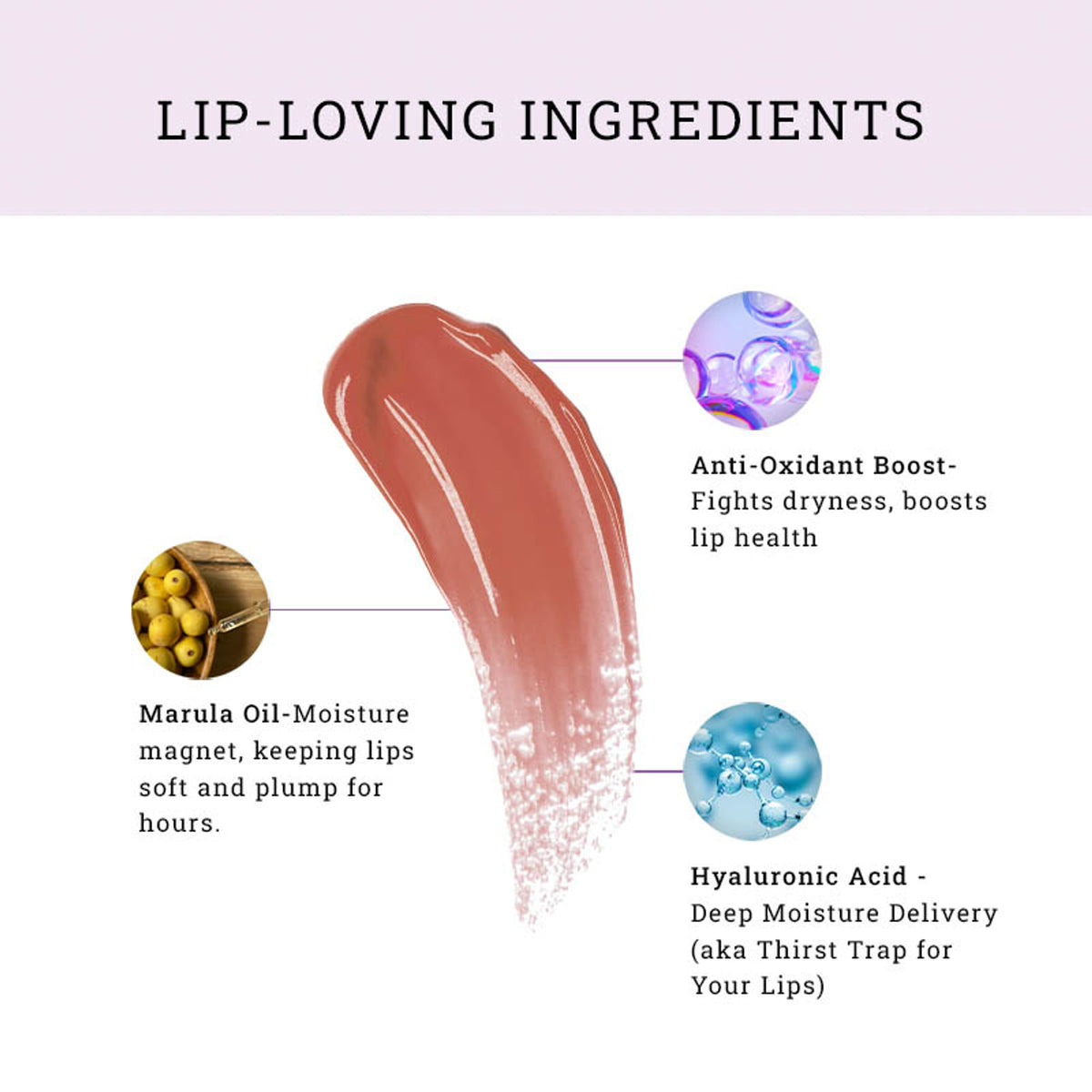 LOVETC High Glaze Tinted Lip Gloss in Peach Of Mind with mirror shine, non-sticky formula, and hyaluronic acid for glossy lips.