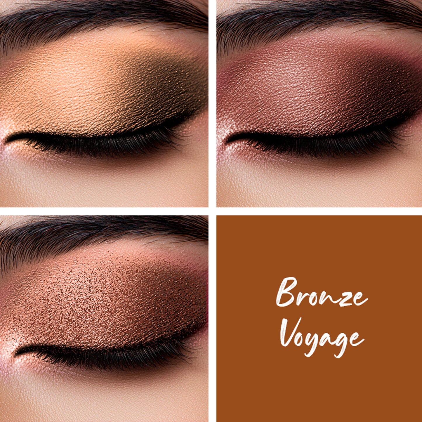 LOVETC Eyeshadow Palette With Brush, 9-in-1 Shades, Water & Smudge Proof - Bronze Voyage