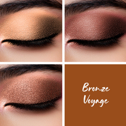 LOVETC Eyeshadow Palette With Brush, 9-in-1 Shades, Water & Smudge Proof - Bronze Voyage