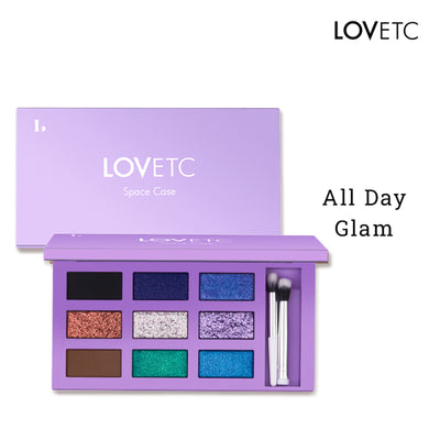 LOVETC Eyeshadow Palette With Brush, 9-in-1 Shades, Water & Smudge Proof - Space Case