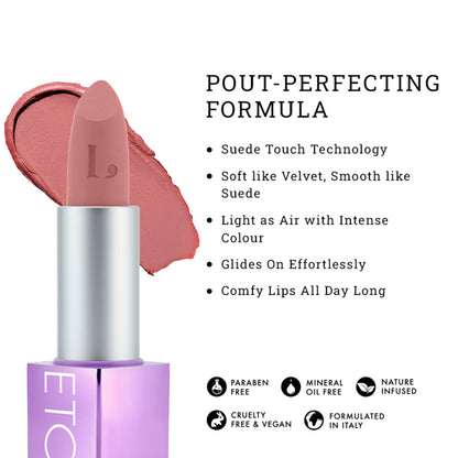 LOVETC Detox Queen high definition matte lipstick, transfer-proof and non-drying, shown in sleek tube with vibrant shade.
