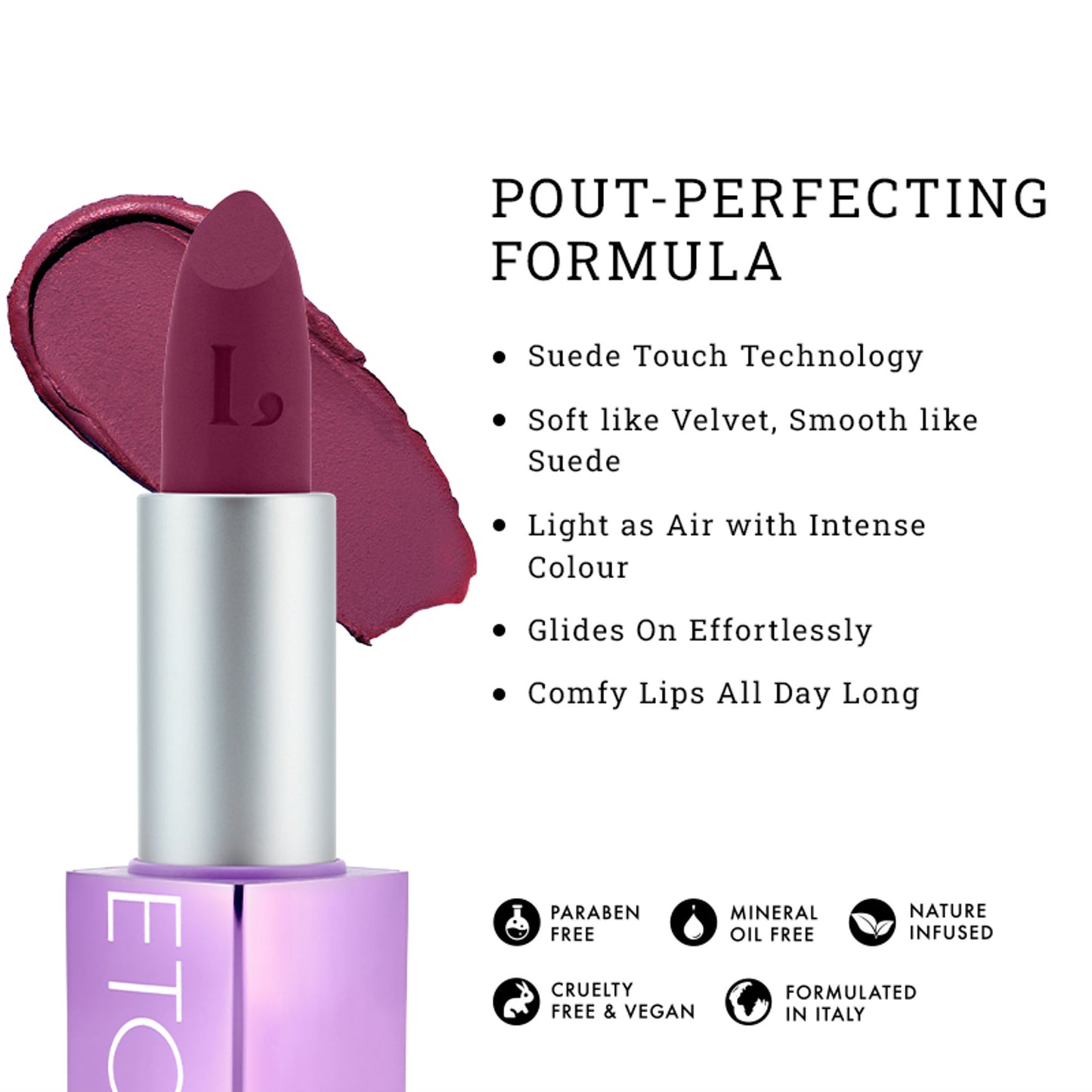 LOVETC High Definition Matte Lipstick, Transfer-Proof & Non-Drying - Midnight Snack