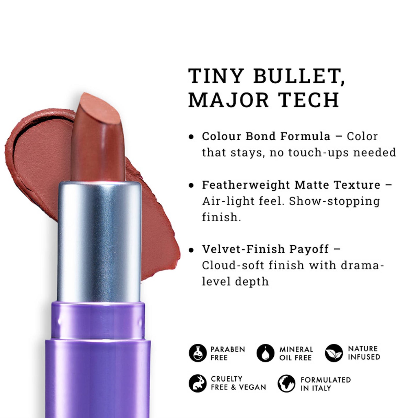 LOVETC HD Matte Mini Lipstick Transfer-Proof, Hydrating - Mocha Mirage