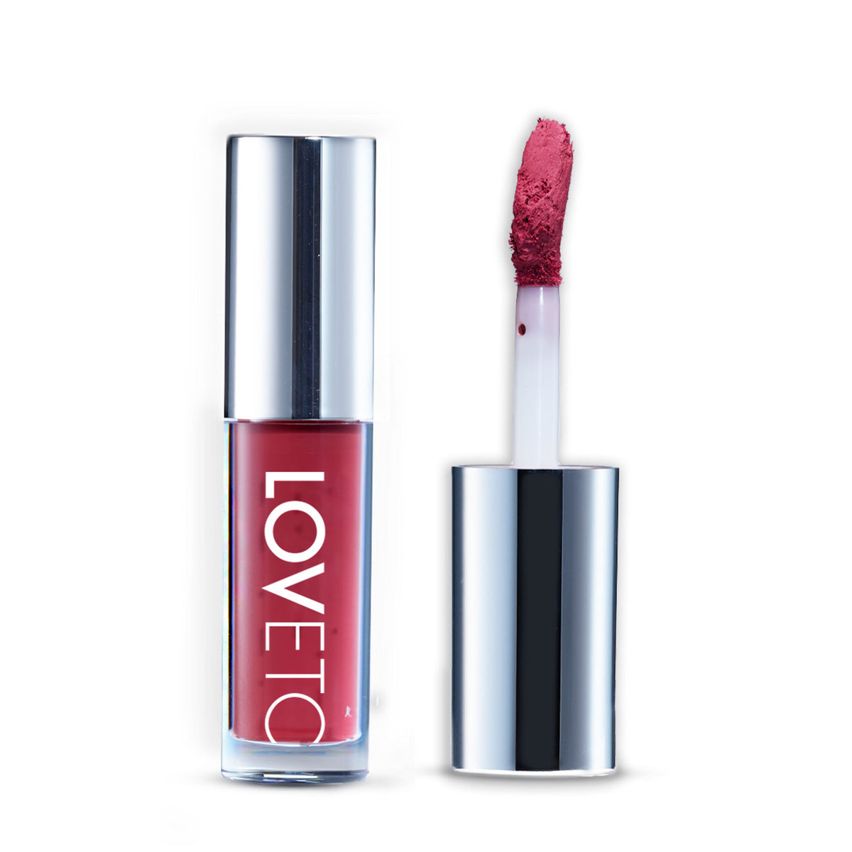 LOVETC Zero Gravity Mini Lip Crème with hyaluronic acid, longwear transfer-proof lipstick in a compact tube.