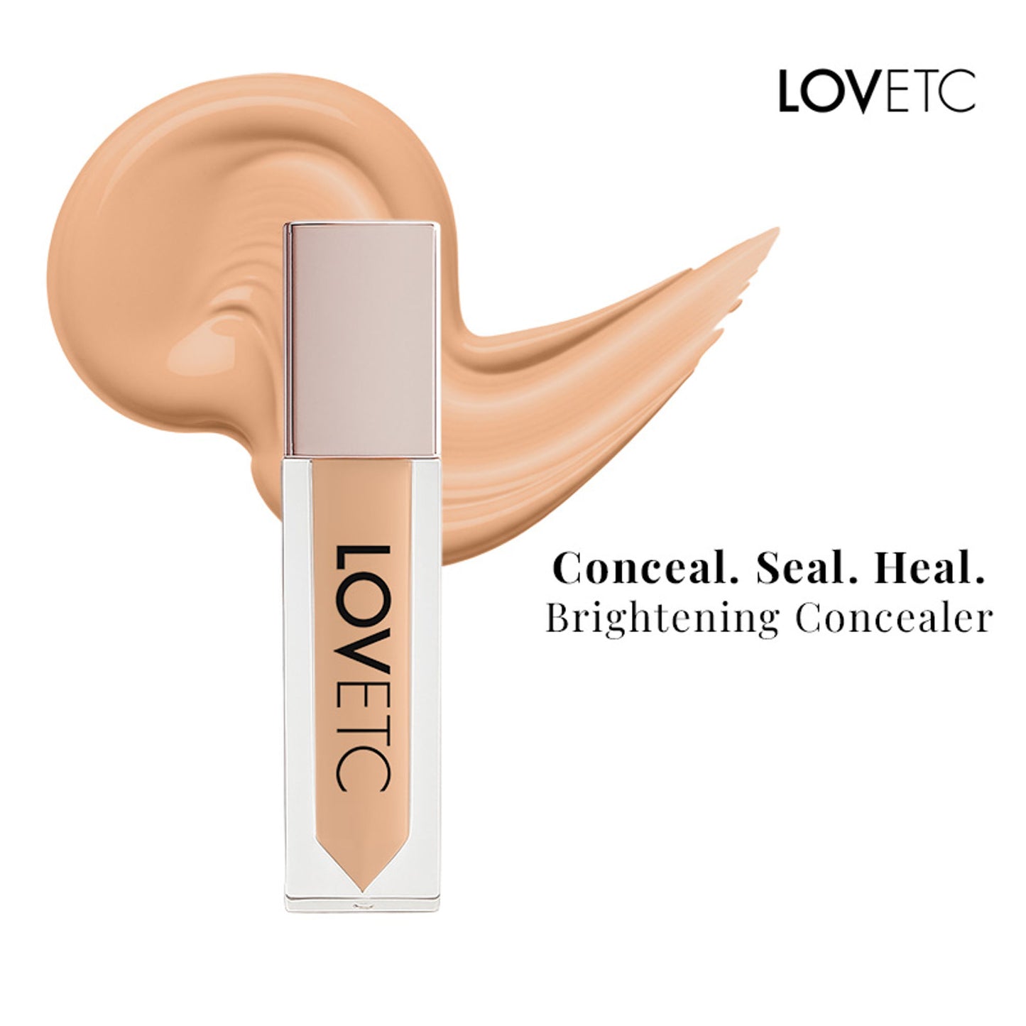 LOVETC Creamy Comfort Concealer, Full Coverage, Crease-Resistant, Ceramides - Cookie Crumble