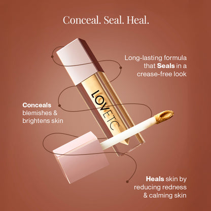 LOVETC Creamy Comfort Concealer, Full Coverage, Crease-Resistant, Ceramides - Cookie Crumble