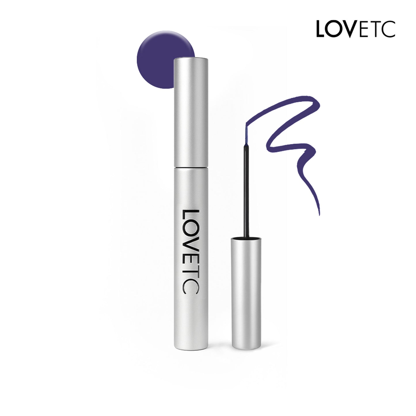 LOVETC Demi-Matte Waterproof Liquid Eyeliner, 24-Hr Longwear & Smudge Proof - Violet Crush