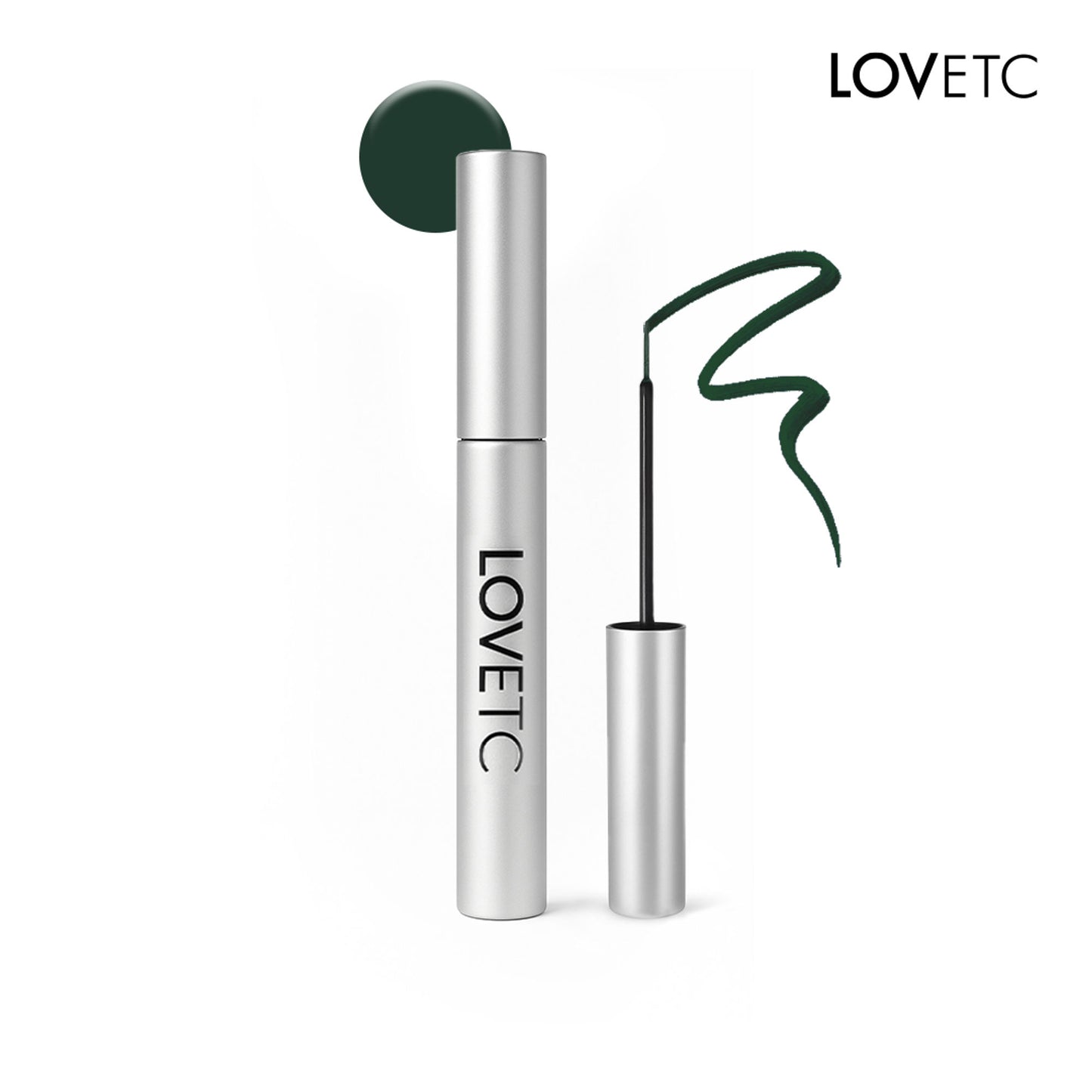 LOVETC Demi-Matte Waterproof Liquid Eyeliner, 24-Hr Longwear & Smudge Proof - Green Spell
