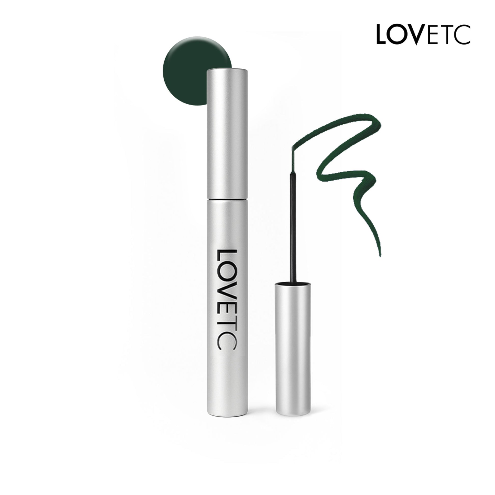LOVETC Demi-Matte Waterproof Liquid Eyeliner, 24-Hr Longwear & Smudge Proof - Green Spell