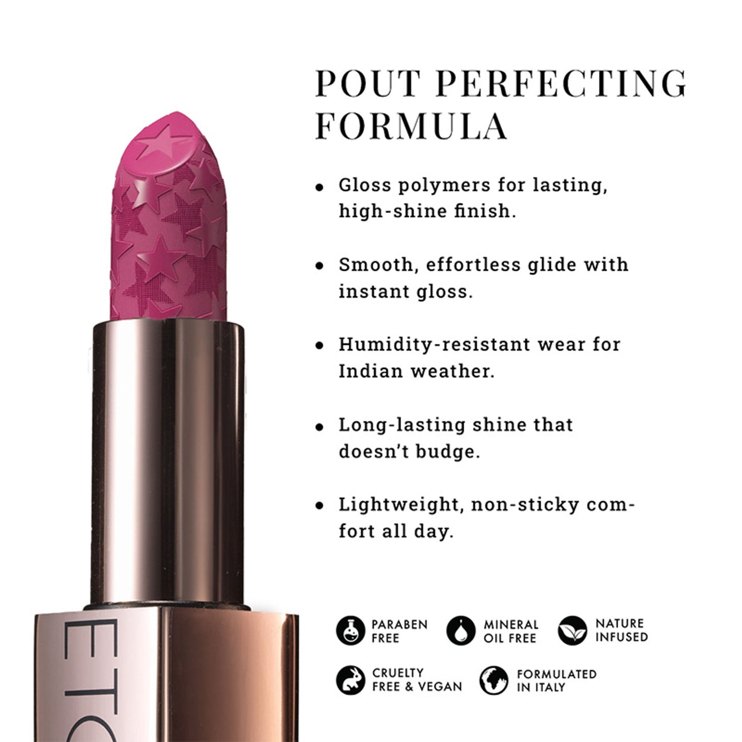 LOVETC Moisture Shine Lipstick, High Gloss, Ultra-Creamy & Non-Sticky - Sugar Rush