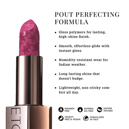LOVETC Moisture Shine Lipstick, High Gloss, Ultra-Creamy & Non-Sticky - Sugar Rush