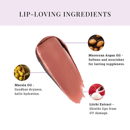 LOVETC Moisture Shine Lipstick, High Gloss, Ultra-Creamy & Non-Sticky - Velvet Toast