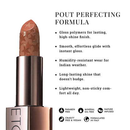 LOVETC Moisture Shine Lipstick, High Gloss, Ultra-Creamy & Non-Sticky - Velvet Toast