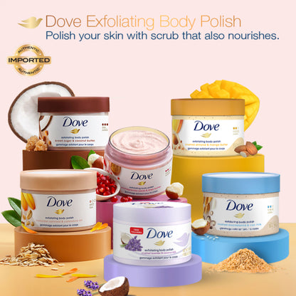 Dove Exfoliating Body Polish Scrub With Crushed Lavender And Coconut Milk