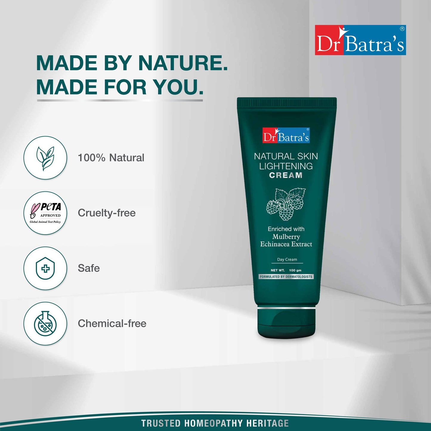 Dr Batras Natural Skin Lightening Day Cream Enriched with Mulberry Extract for Brighter skin