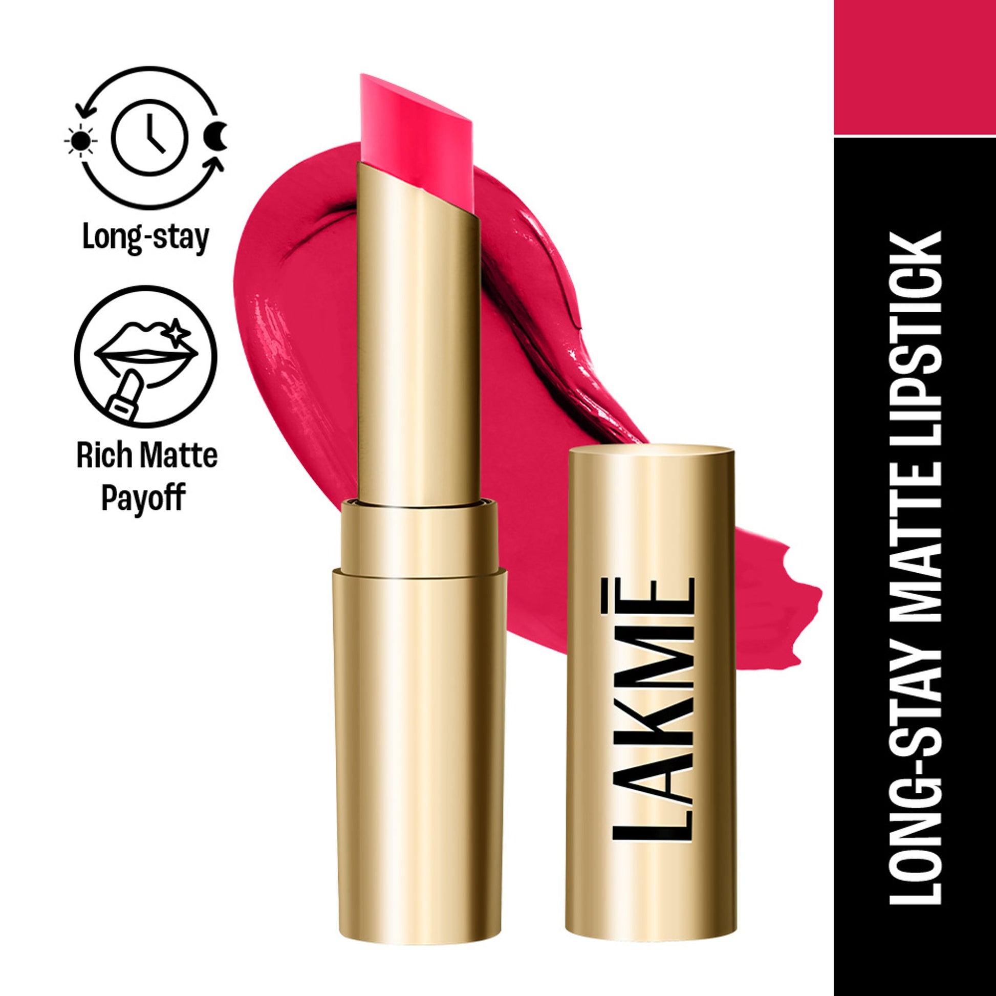 Lakme Unreal 3D Slim Bullet Lipstick, Matte Finish - Romeo Red
