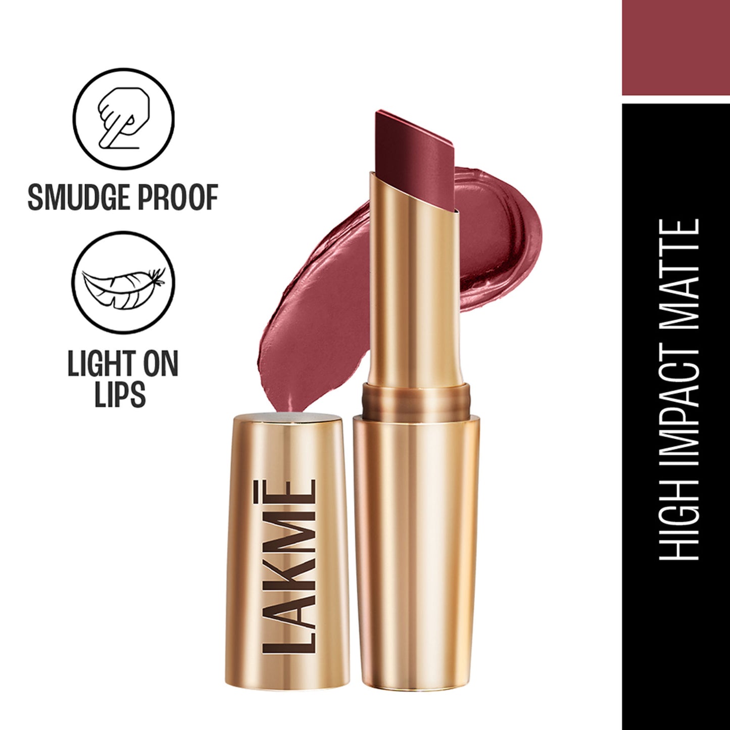 Lakme 9 To 5 Powerplay Priming Matte Lipstick, Lasts hrs - MP8 Rosy Sunday