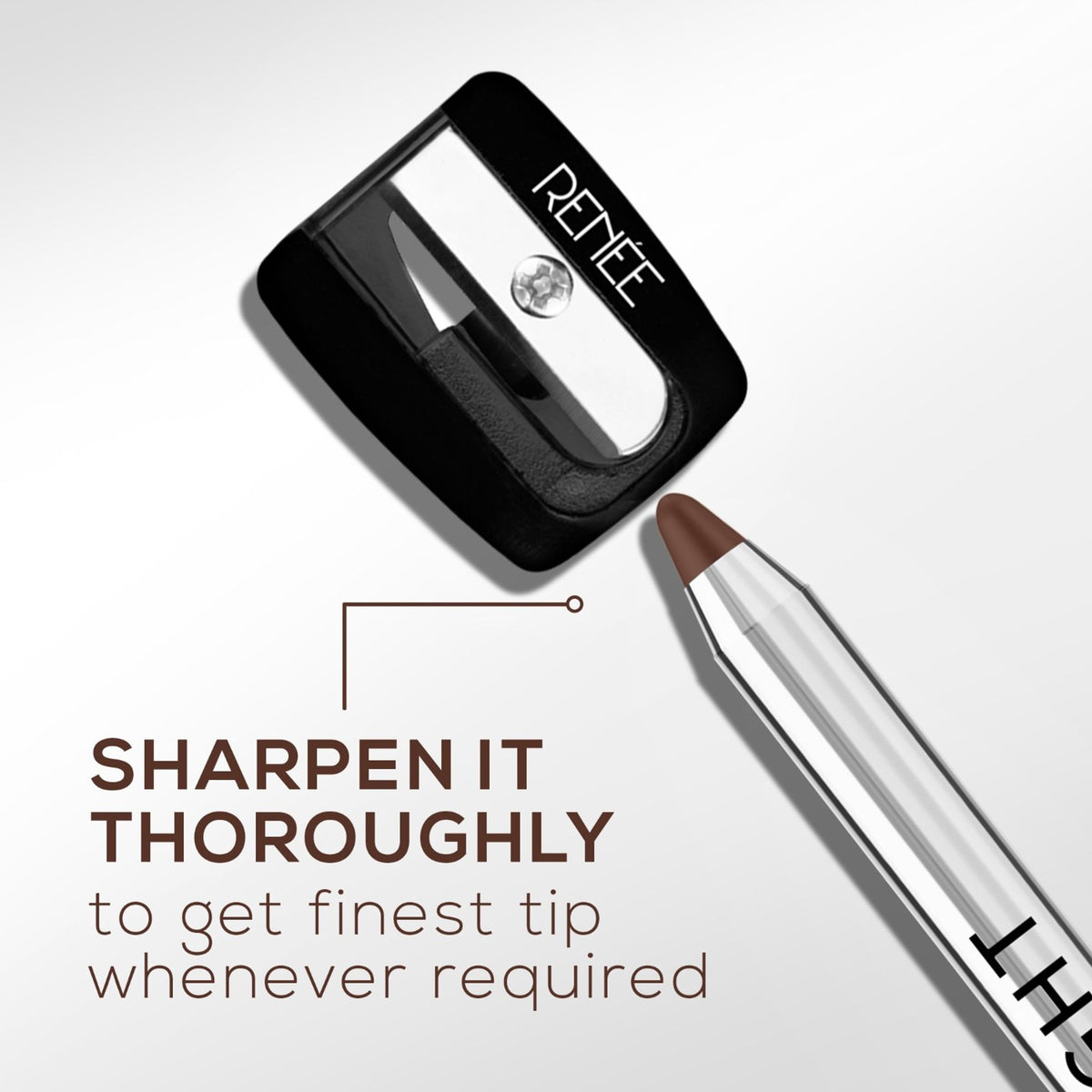 RENEE Midnight Kohl Kajal With Sharpener, Waterproof, Smudge-Proof & Lasts Up To 24 Hours - Brown