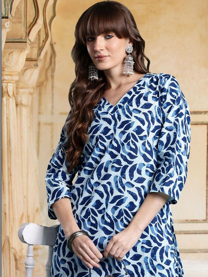 Women Printed Regular Pure Cotton Kurta with Trousers