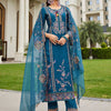 Dhiyona IE Women Ethnic Motifs Embroidered Regular Mirror Work Kurta with Trousers & With Dupatta