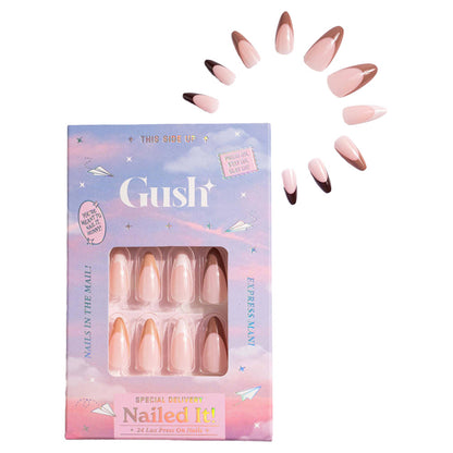 Gush Beauty Nailed It Reusable Luxury Press On Nails (Abstract Shape) - Shades Of Brown