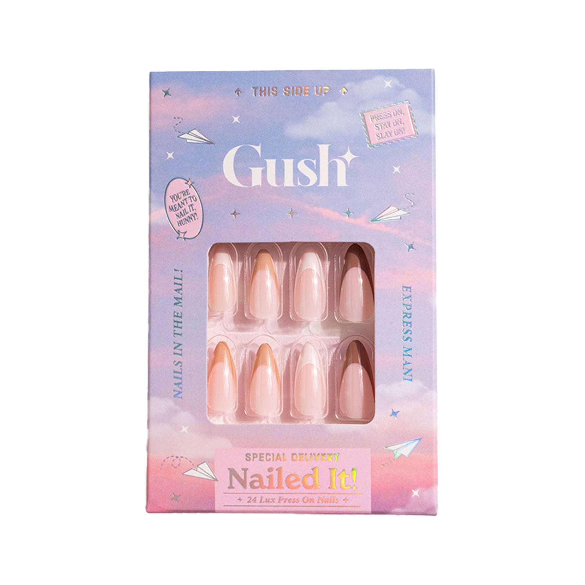 Gush Beauty Nailed It Reusable Luxury Press On Nails (Abstract Shape) - Shades Of Brown