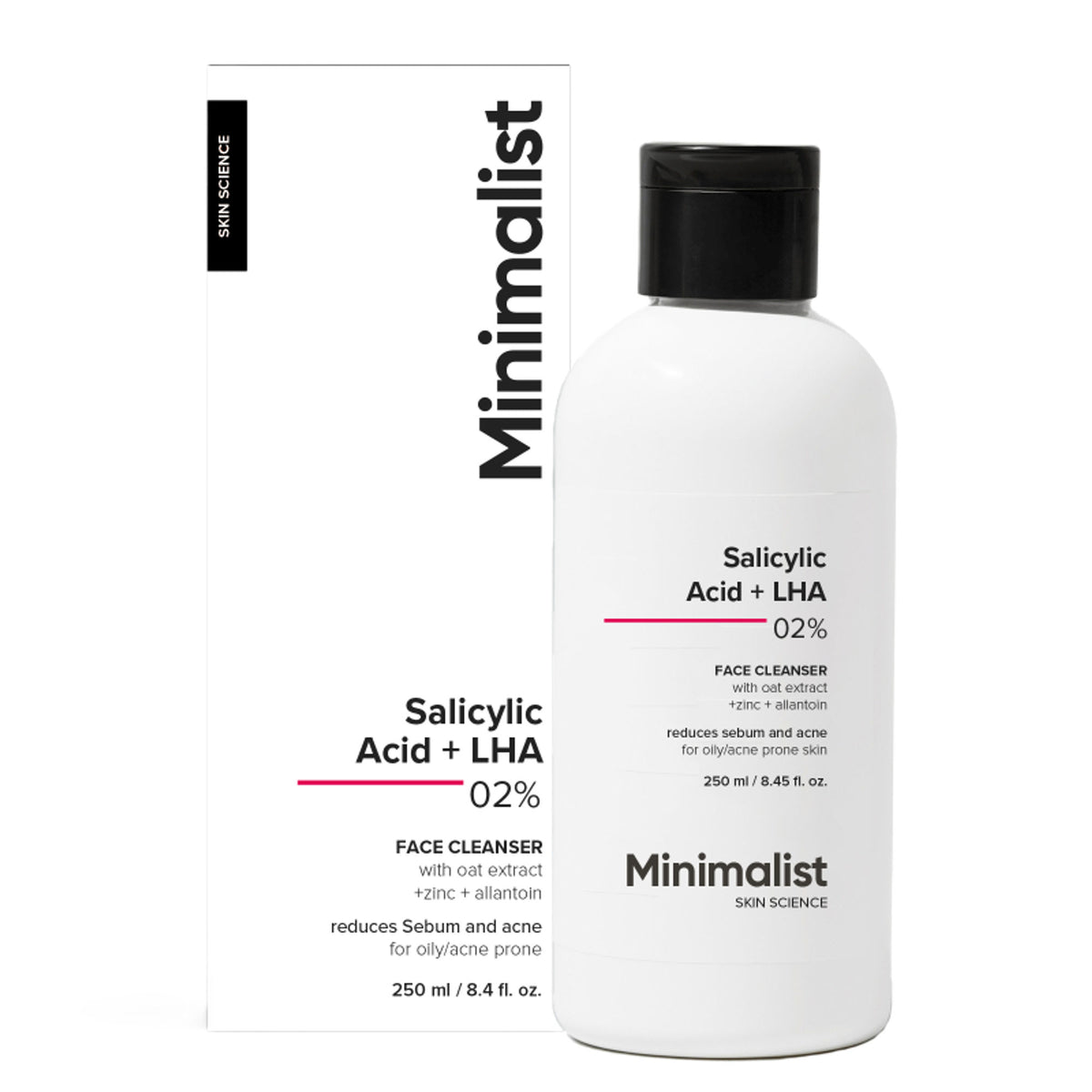 Minimalist 2% Salicylic Acid + LHA Face Cleanser With Zinc For Reducing Sebum & Acne