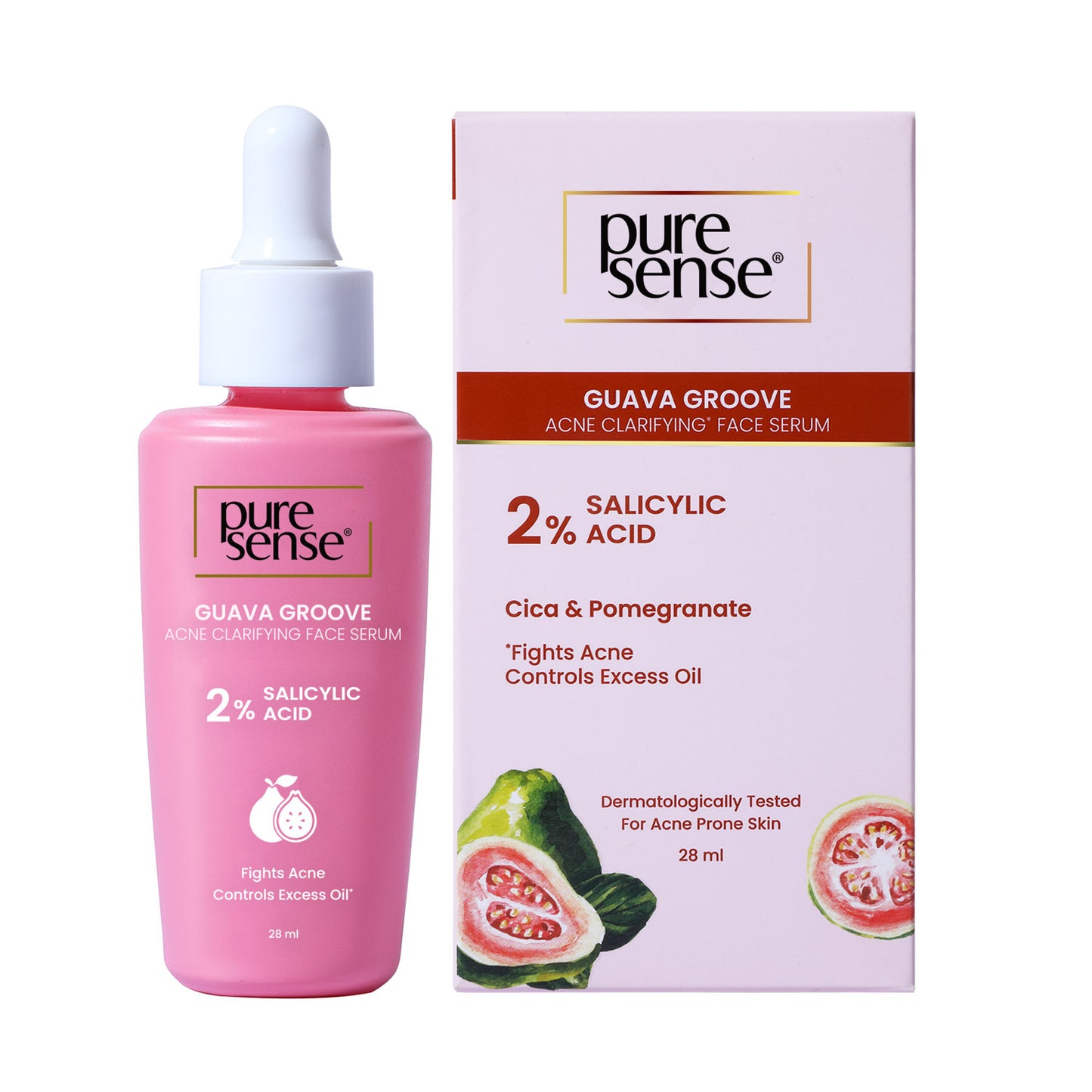 PureSense 2% Salicylic Acid Face Serum with Guava for Acne Prone Oily Skin
