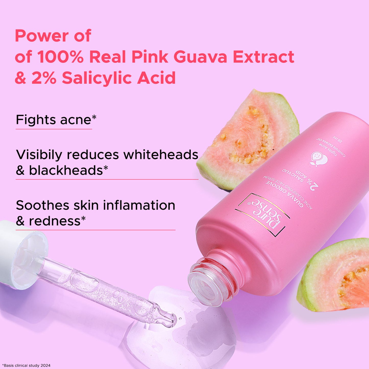 PureSense 2% Salicylic Acid Face Serum with Guava for Acne Prone Oily Skin