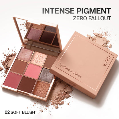 FLiCKA Eye Shadow Palette Intense Pigment Long Lasting Ultra Smooth - 02 Soft Blush