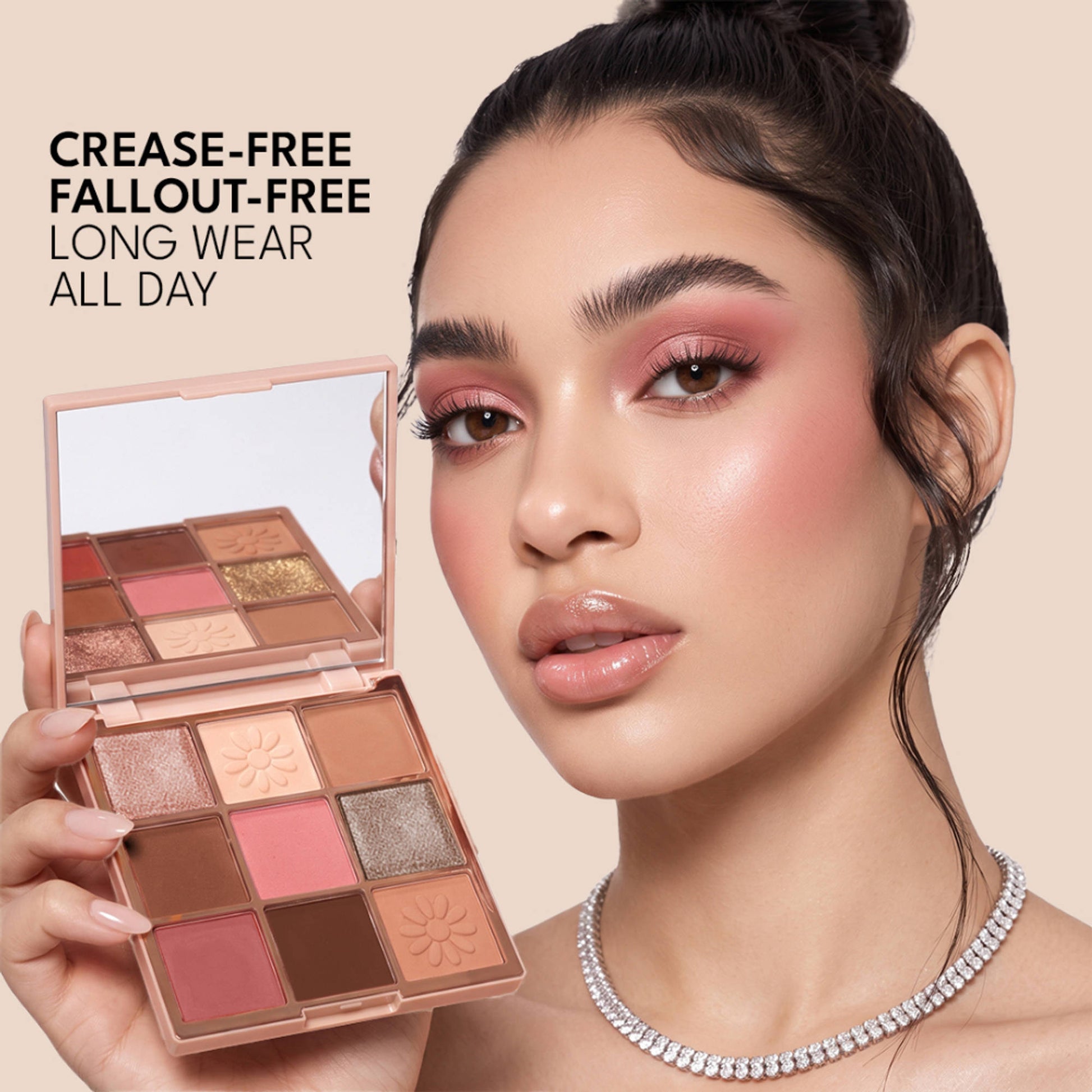 FLiCKA Eye Shadow Palette Intense Pigment Long Lasting Ultra Smooth - 03 Nude Peach