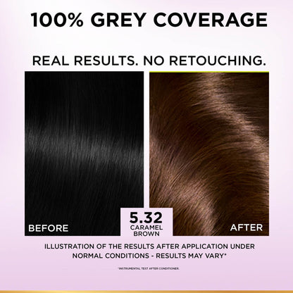 L'Oreal Paris Excellence Creme Triple Care Hair Color - 5.32 Caramel Brown