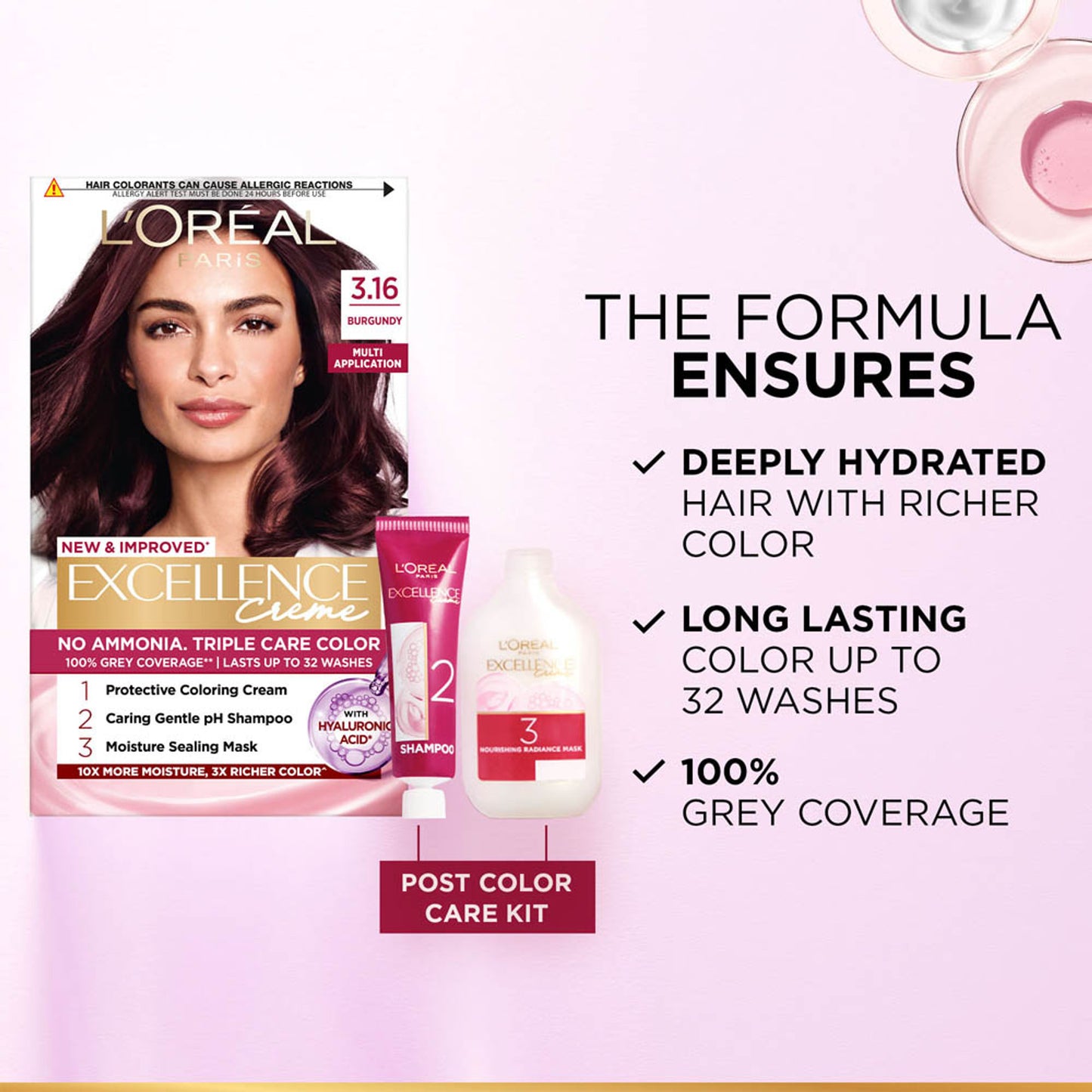 L'Oreal Paris Excellence Creme Triple Care Hair Color - 3.16 Burgundy