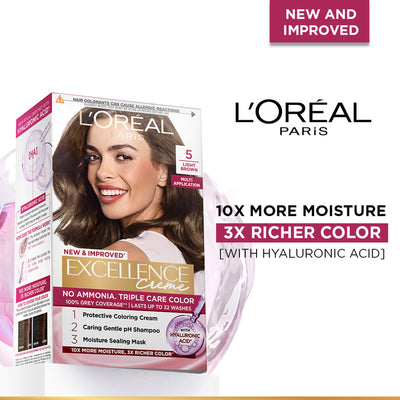 L'Oreal Paris Excellence Creme Triple Care Hair Color - 5 Light Brown