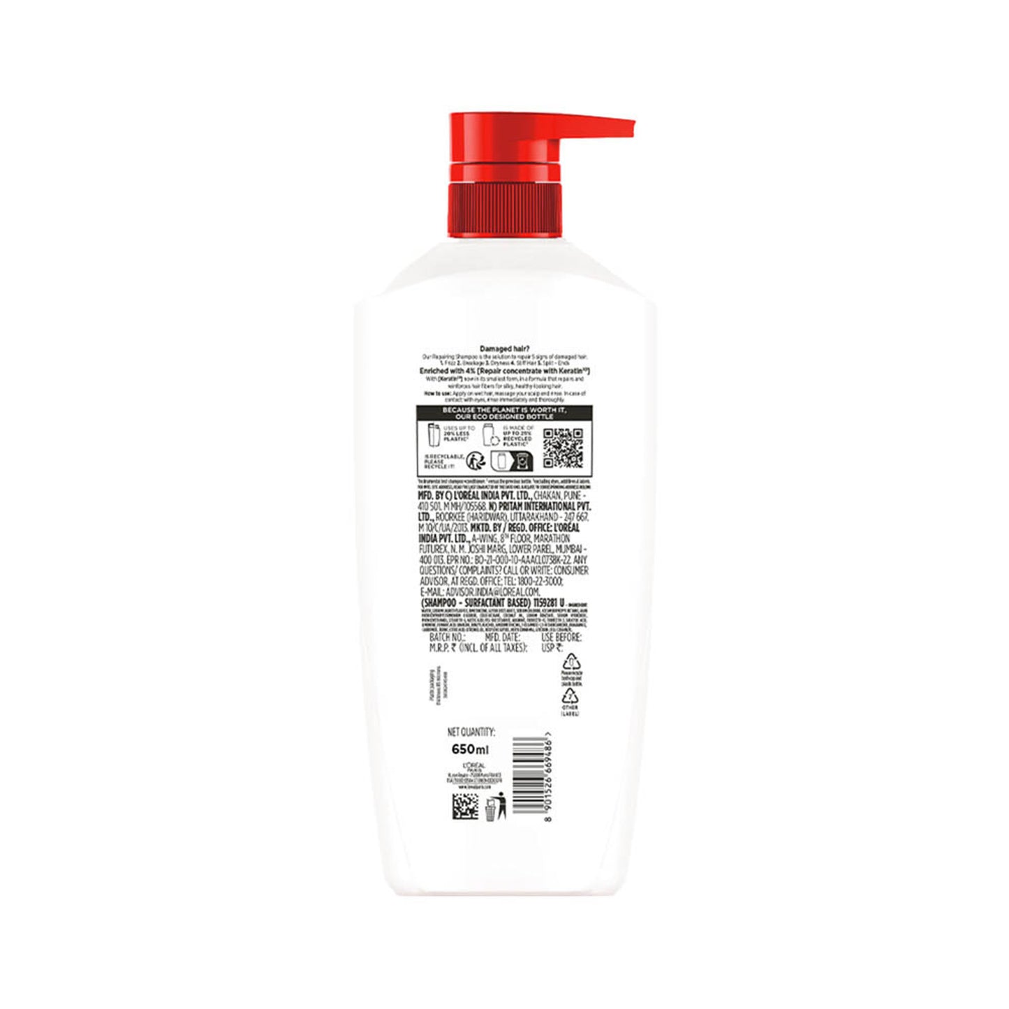 L'Oreal Paris Total Repair 5 Repairing Shampoo With Keratin XS For Damaged Hair