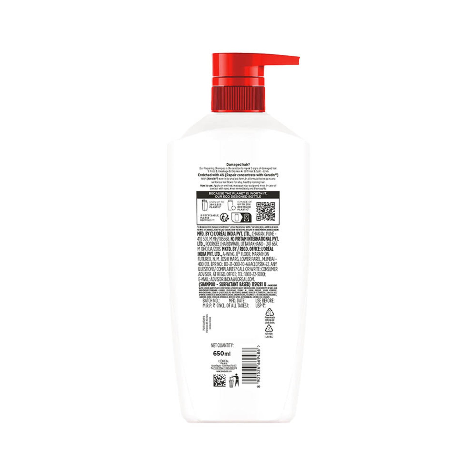 L'Oreal Paris Total Repair 5 Repairing Shampoo With Keratin XS For Damaged Hair