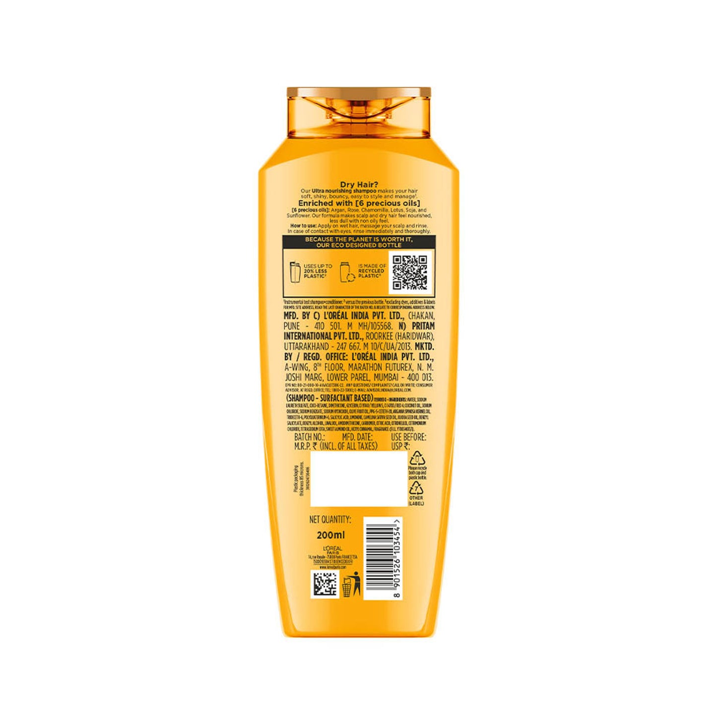 L'Oréal Paris 6 Oil Nourish Shampoo For Moisturising & Hydrating Dry & Dull Hair