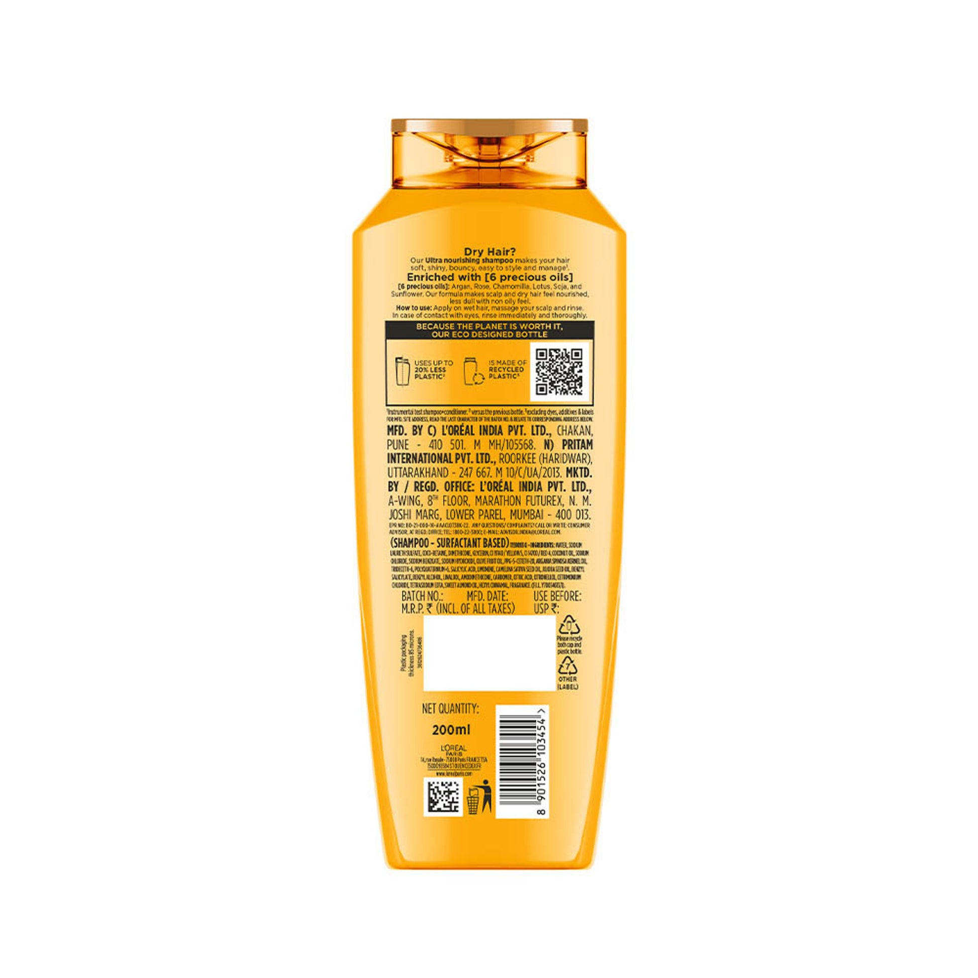 L'Oréal Paris 6 Oil Nourish Shampoo For Moisturising & Hydrating Dry & Dull Hair