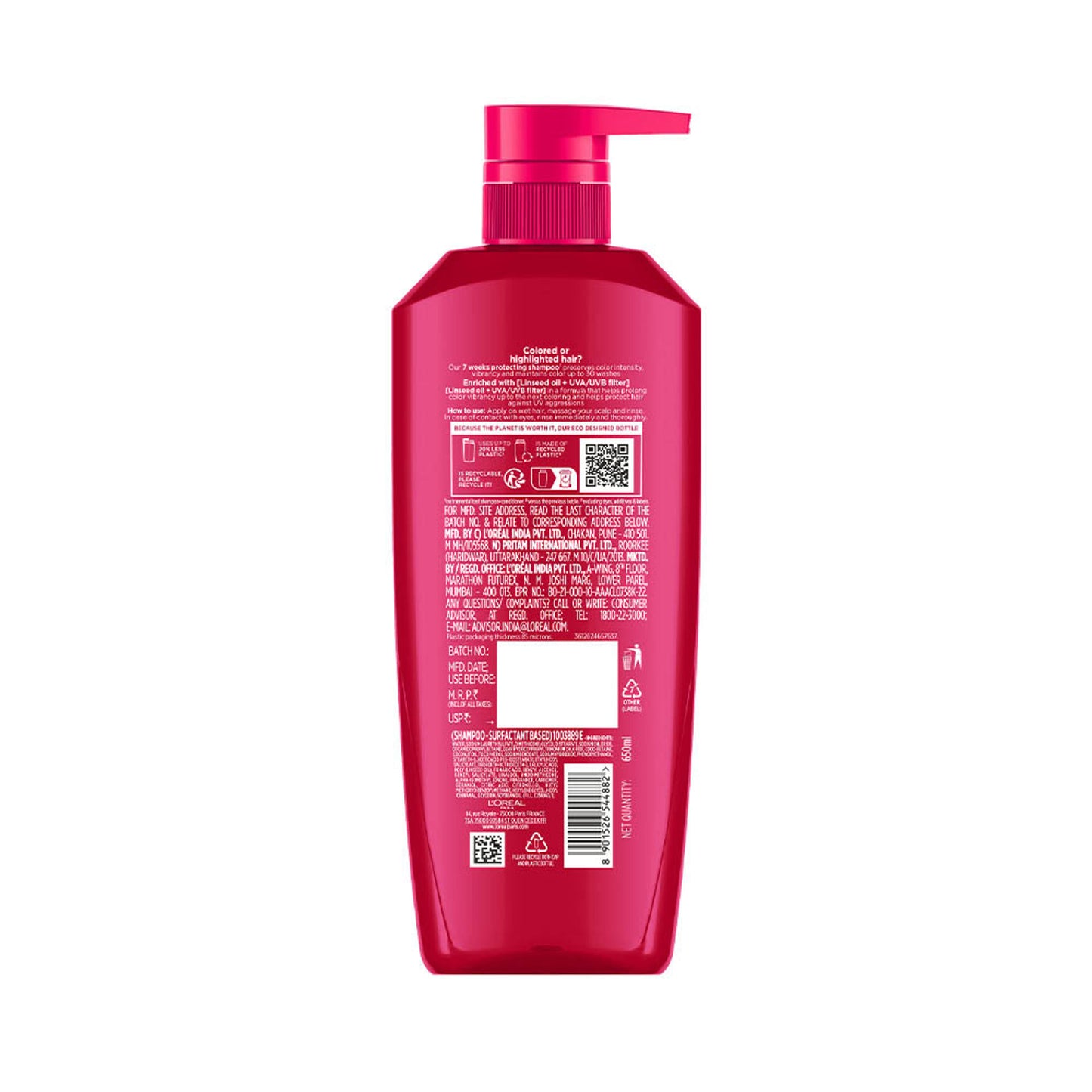 L'Oreal Paris Colour Protect Shampoo With UVA & UVB For Colour-Treated Hair